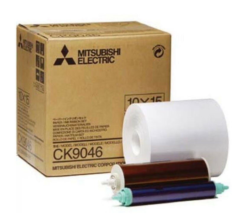 Mitsubishi 6" Wide Paper Roll & Inksheet for 600 Photos, Size: 4" x 6" (CK9046)